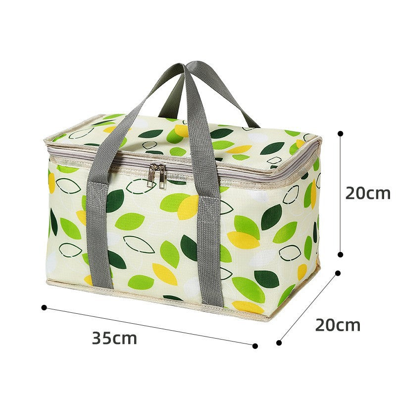 Factory Wholesale Outdoor Picnic Bag Large Capacity Camping Picnic Blue Strong and Durable Thermal Insulation Ice Bag Aluminum Foil Double Handle