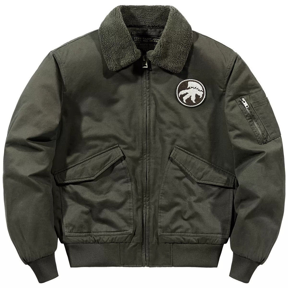 Winter Bomber Jacket Cotton-Padded Jacket for Men Imitation Cashmere Lapel Workwear Short Casual Men's Thickeneded Cotton-Padded Jacket