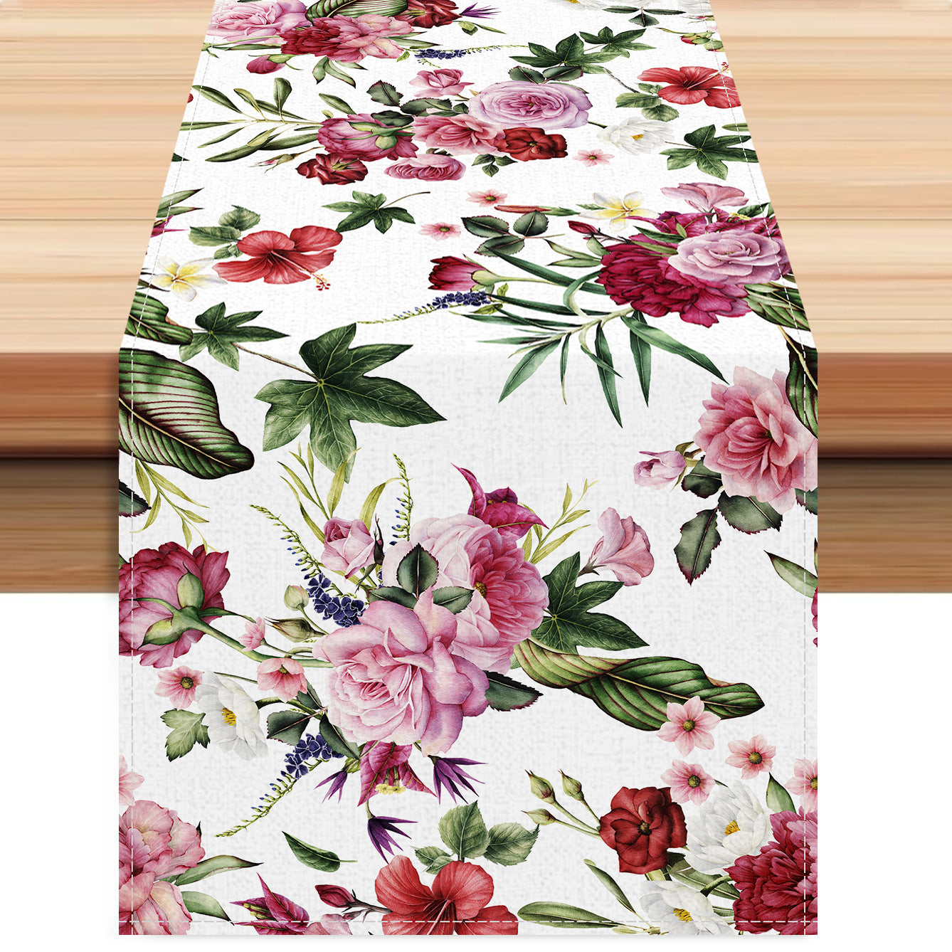 Spring and Summer Table Flags, Rose Red Flowers, Linen Tablecloths, Cross-Border Manufacturers, Direct Sales, Dining Table, Coffee Table Decoration, Insulation Pads Wholesale