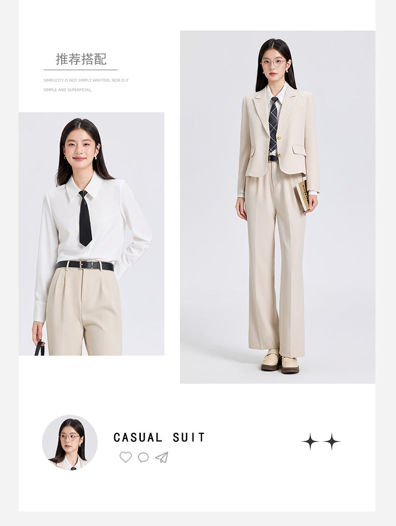 Cross-Border Gray Blazer for Women, New Spring and Autumn Professional Formal Suit, Short Blazer for College Students, High-End Feel