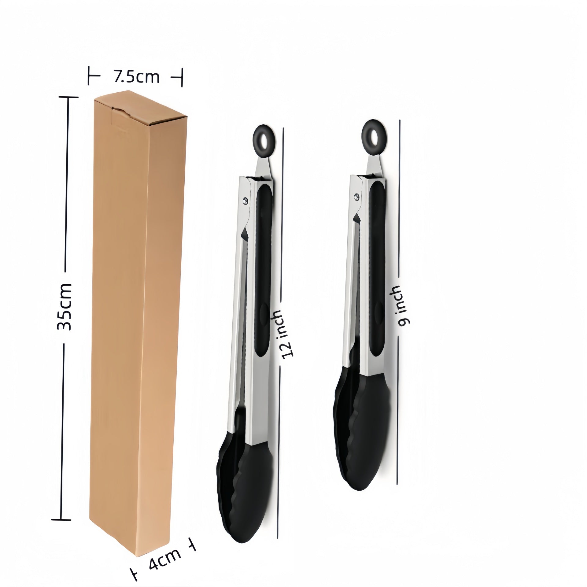 Cross-Border Black Silicone Clip High Temperature Resistant Kitchen Food Frying Stainless Steel Bread Clip Steak Clip Kitchen Food Clip
