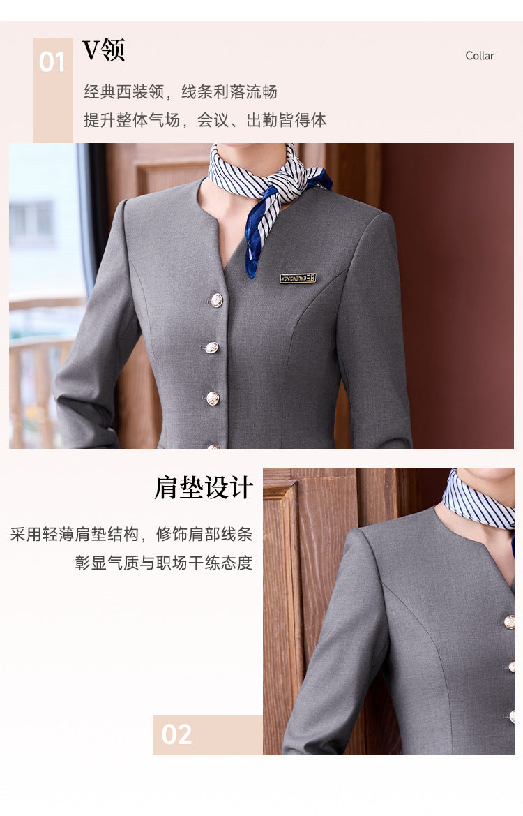 Professional Suit Suit Women's Autumn and Winter New Hotel Front Desk Jewelry Store Workwear Beauty Salon Front Desk Manager Workwear