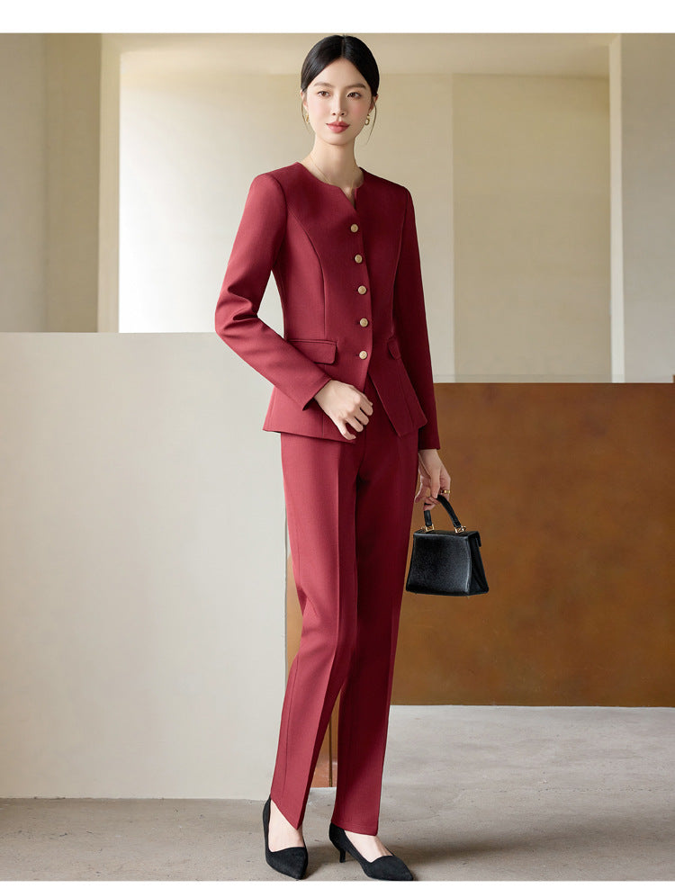 Suit Suit for Women Spring & Fall New Fashion Elegant Goddess Style Professional Wear Formal Wear Beauty Salon Jewelry Store Work Clothes