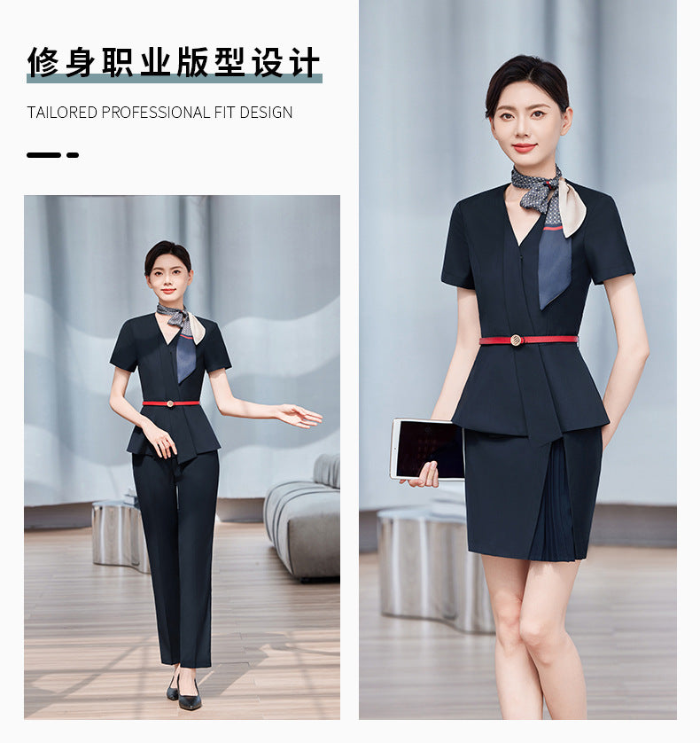 2025 New China Mobile Workwear Women's Summer Mobile Company Hall Manager Workwear Short-Sleeved Jacket Women's Skirt Shirt