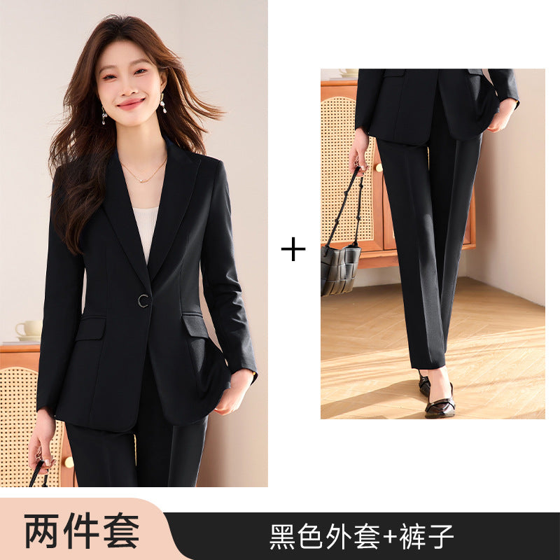 Suit suit Women's Spring and Autumn Business Dress Front Desk Reception Work Clothes Suit Interview Suit Sales Department Property Tooling
