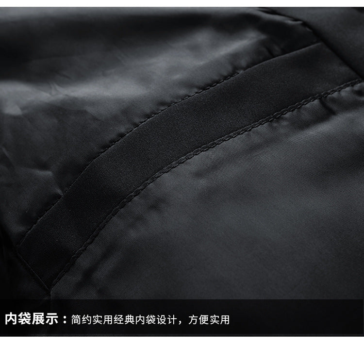 FS Standard Men's Baseball Collar Jacket Korean Style Casual Autumn and Winter Cotton Clothes Youth Handsome Outerwear All-match Coat Men's Trendy