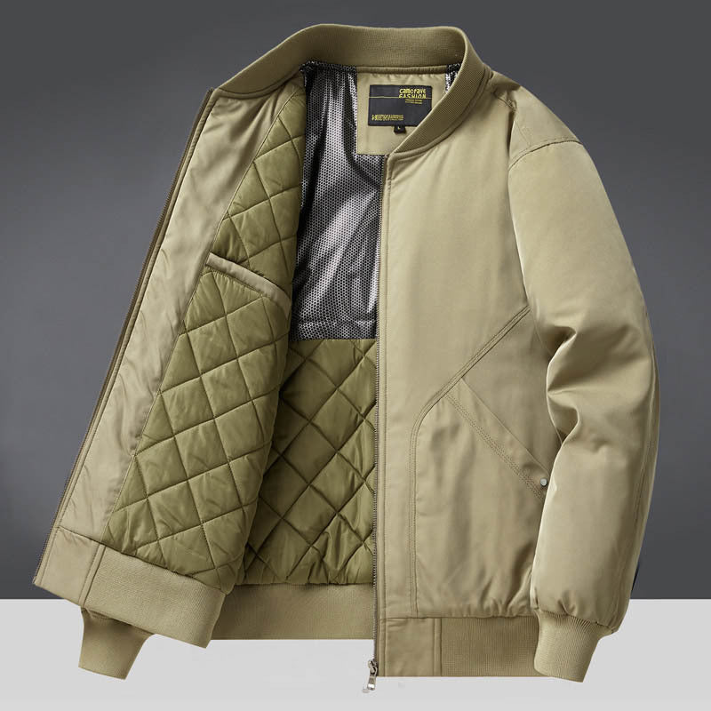 Autumn and Winter New Quilted Jacket Men's Casual Retro Versatile Baseball Uniform American Workwear Thickeneded Warm Cotton Jacket