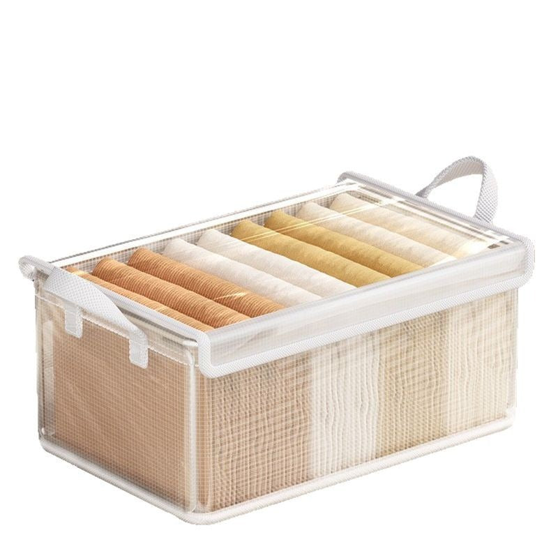 Large-Capacity Steel Frame Support Pvc Clip Mesh Cloth Transparent Clothes Storage Box Foldableable Household Multi-Functional Storage Box