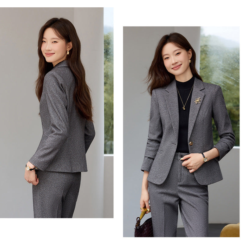 Cross-Border High-End Women's Suit Set, New Autumn Style, Professional Formal Wear, High-End, Elegant, Fashionable Workplace Suit Jacket