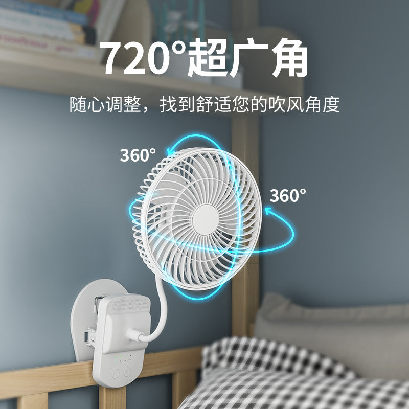 Factory wholesale New USB small fan adjustable speed timing office desktop fan dormitory clip fan one-piece delivery