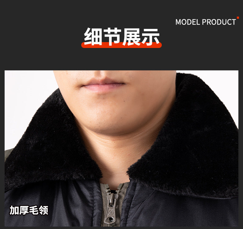 Winter Cold-Proof Cotton Coat, Labor Protection Cotton Jacket, Fleece-Lined and Thickeneded Construction Site Cold Storage Cotton Jacket, Thickeneded Warm Work Clothes, Cotton Jacket