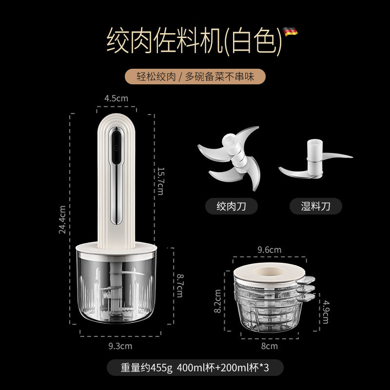 Wireless Electric Food Processor for Home Use, Small Garlic Masher, Vegetable Mincer, Garlic Paste Blender, Baby Food Processor, Garlic Paste Tool