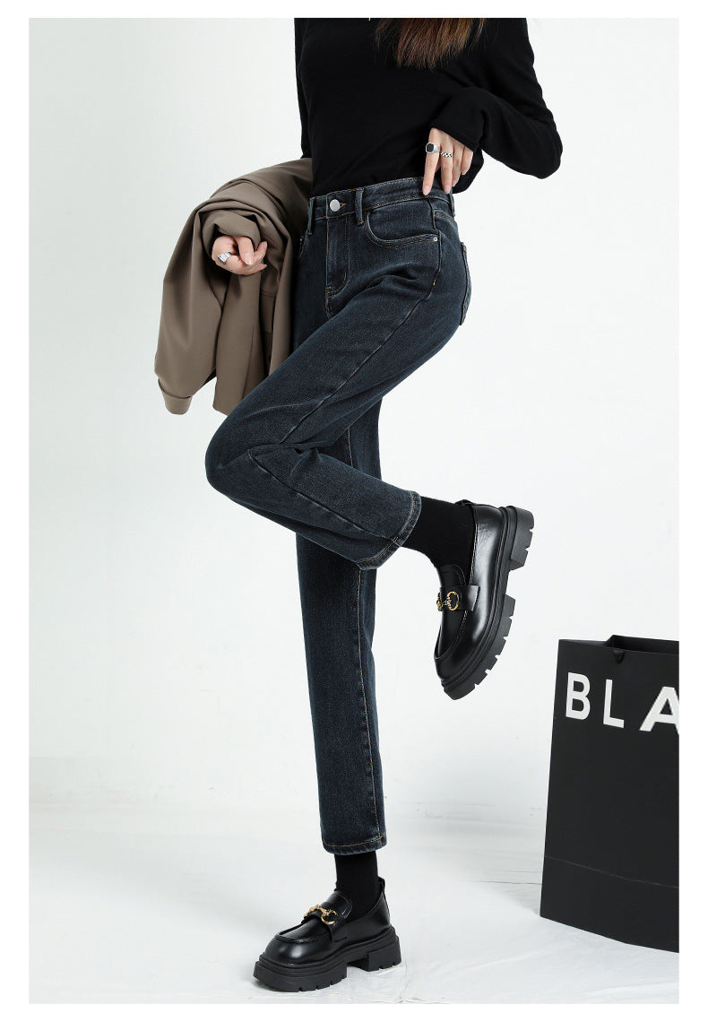 Women's Cropped Cigarette Pants 2026 New Autumn High-Waisted Slim-Fit Stretchy Skin-Friendly Comfortable Baguette Narrow Straight-Leg Pants