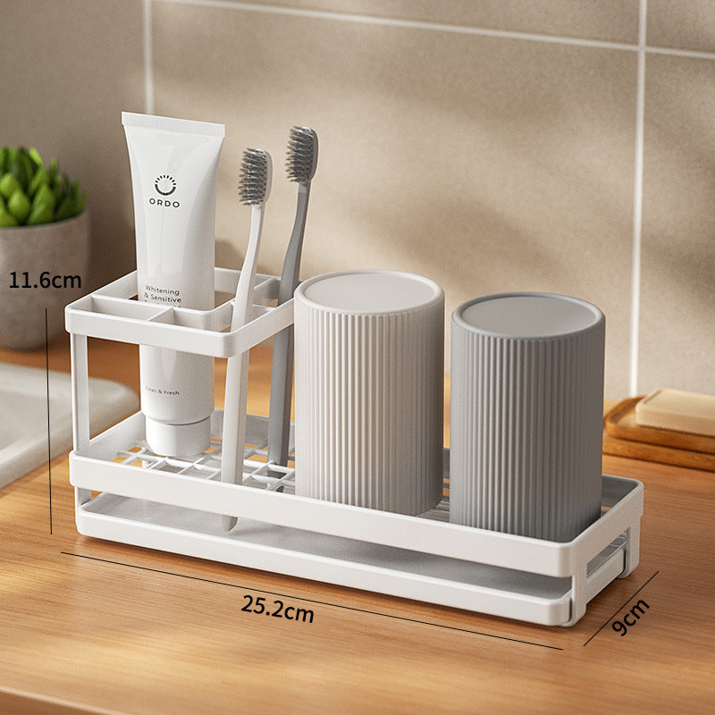Simple Teeth Cup Toothbrush Storage Rack Toilet Toothbrush Mouthwash Cup suit Washing Table Electric Toothbrush Storage Rack