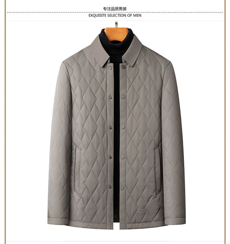 24 Winter Men's Cotton Jacket for Young and Middle-Aged, Casual Trendy Warm Silk Cotton Coat, Casual Outerwear for Men