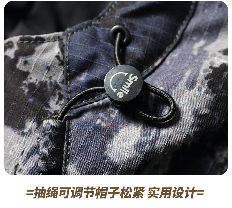 Autumn and Winter Tactical Camouflage Cotton Jacket Men's Cotton Jacket Jacket Cotton Jacket Hooded Jacket Thickeneded Work Clothes Outdoor