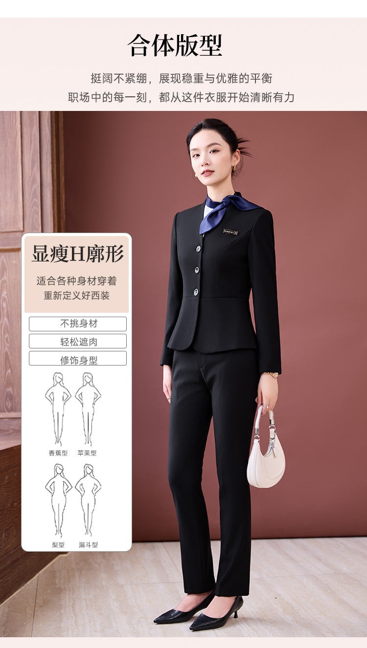 Gray Suit Suit for Women 2025 New Spring & Fall High-End Business Attire Formal Hotel Front Desk Manager Work Clothes