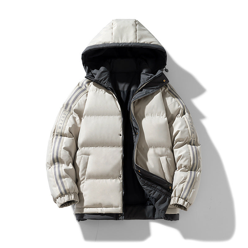 Winter Cotton-padded Clothes Men's Handsome Hooded Trendy Brand Bread Suit Clip Cotton-padded Jacket Men's Cross-border Thickened Cotton-padded Jacket Japanese Men's Clothing
