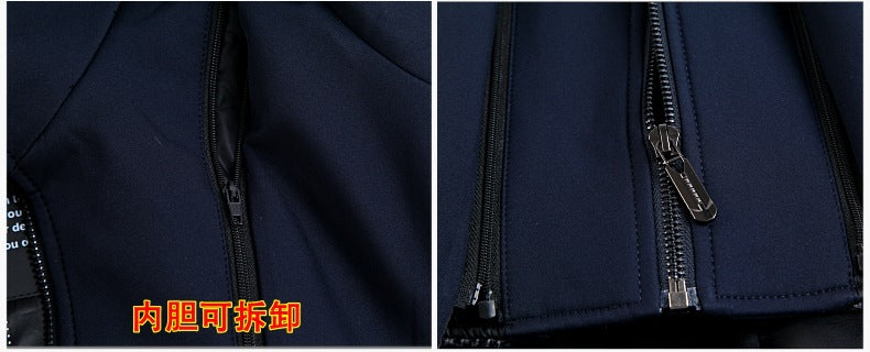 2024 Winter High-grade Windbreaker Men's Middle-aged and Elderly Men's Casual Dad's Winter Clothes Thickened Inner Jacket