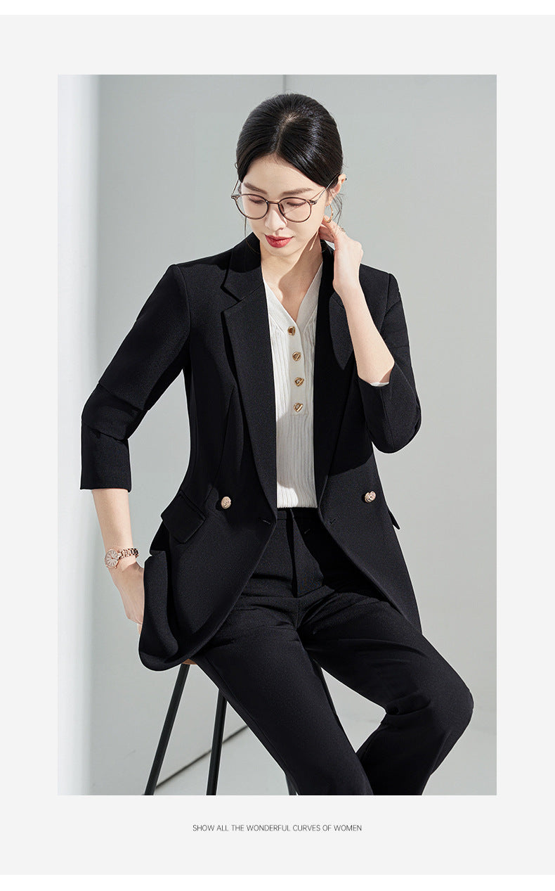 Gray Suit Women's Formal Wear 2025 New Spring & Fall Small High-End Elegant Professional Suit Work Clothes