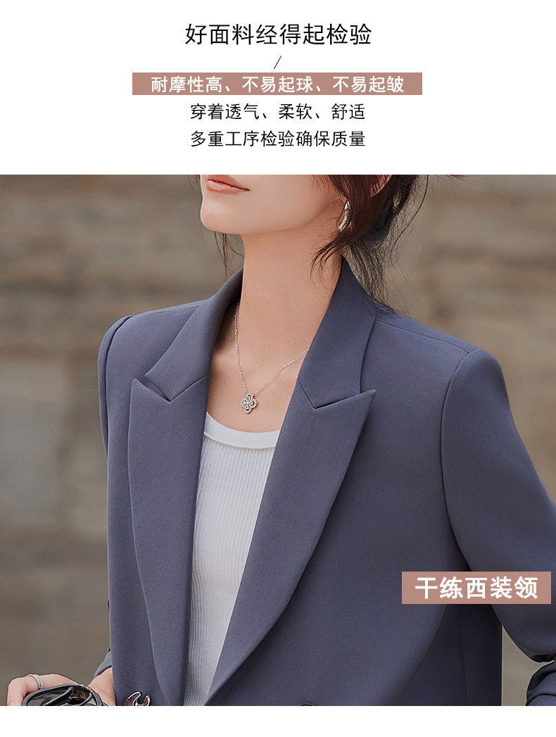 Cross-Border Gray Short Blazer for Women, New Spring and Autumn Style, Petite Professional Casual Workwear Suit