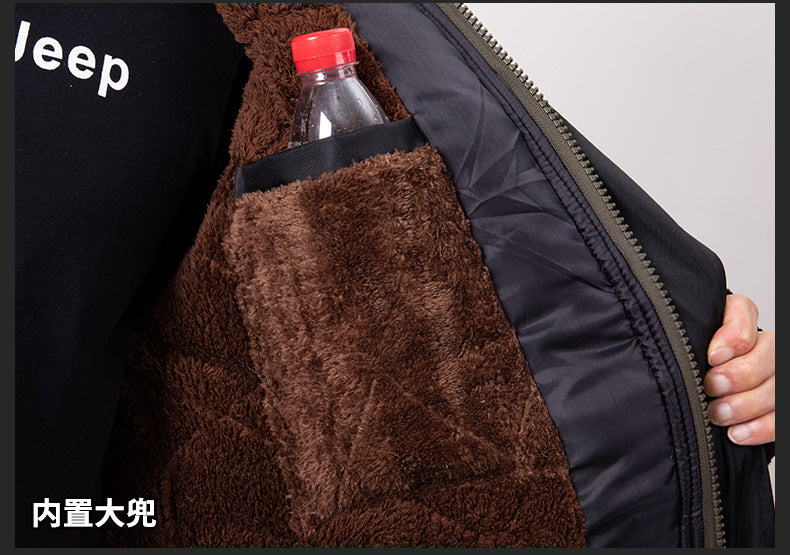 Winter Cold-Proof Cotton Coat, Labor Protection Cotton Jacket, Fleece-Lined and Thickeneded Construction Site Cold Storage Cotton Jacket, Thickeneded Warm Work Clothes, Cotton Jacket