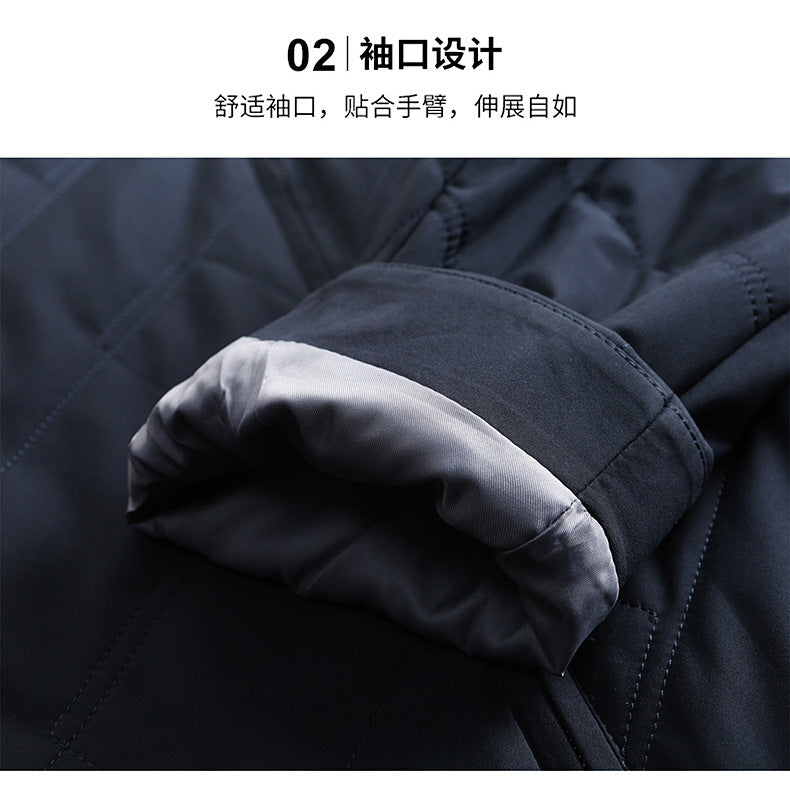 Middle-Aged Men's Jacket 2025 Winter New Style Lapel Middle-Aged Dad's Cotton-Padded Jacket Business Casual Men's Jacket Dropshipping