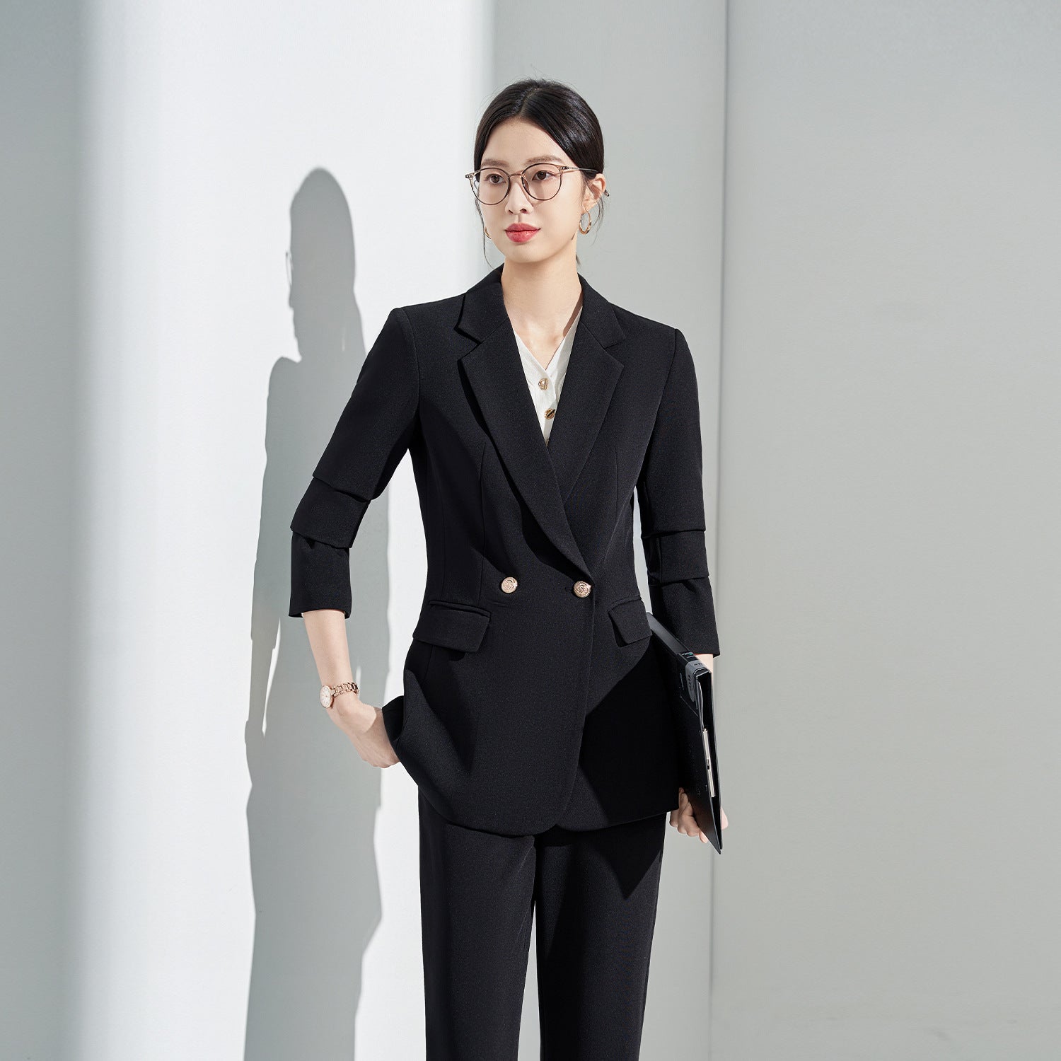 Gray Suit Women's Formal Wear 2025 New Spring & Fall Small High-End Elegant Professional Suit Work Clothes