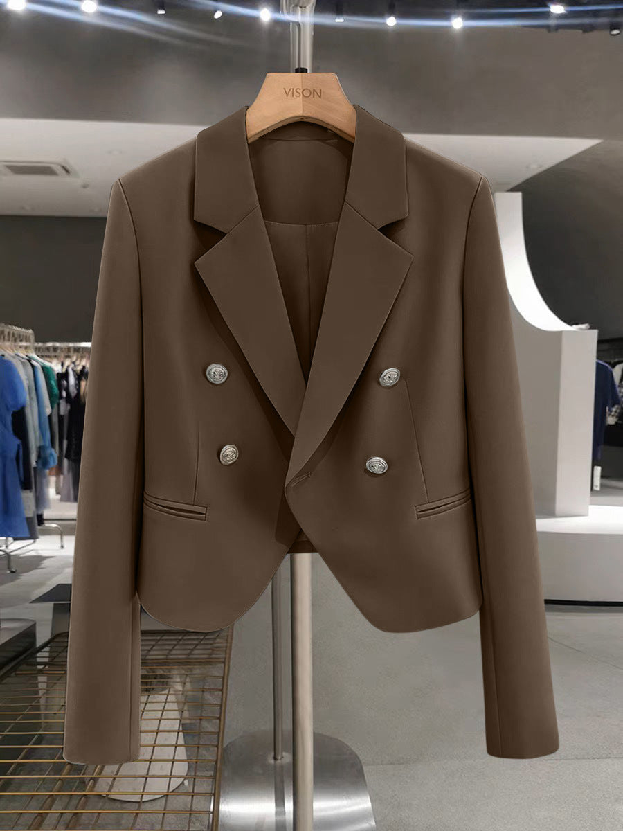 Small Suit Jacket Women's 2025 New Spring and Autumn Casual Korean Style Design Sense Black Small Suit Outside Cross-border