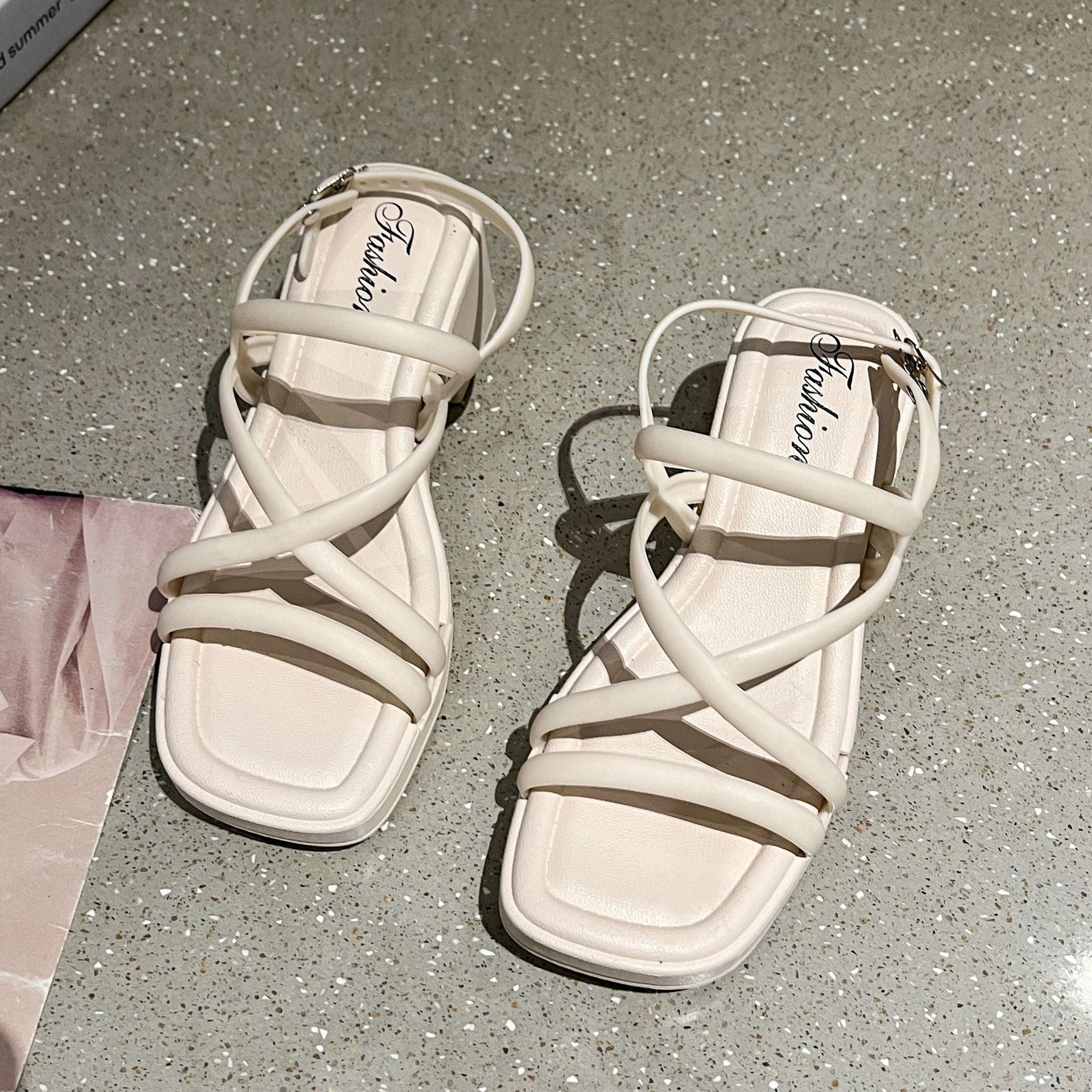 High Heeled Sandals Women's Summer Fashion Thin Strap Sandals Foreign Trade Thick Slippers Women's Southeast Asian Beach Outer Wear Sandals