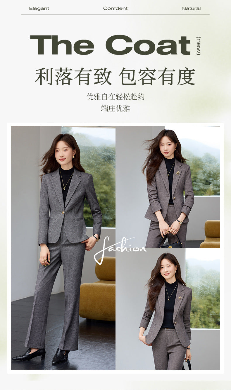 Cross-Border High-End Women's Suit Set, New Autumn Style, Professional Formal Wear, High-End, Elegant, Fashionable Workplace Suit Jacket