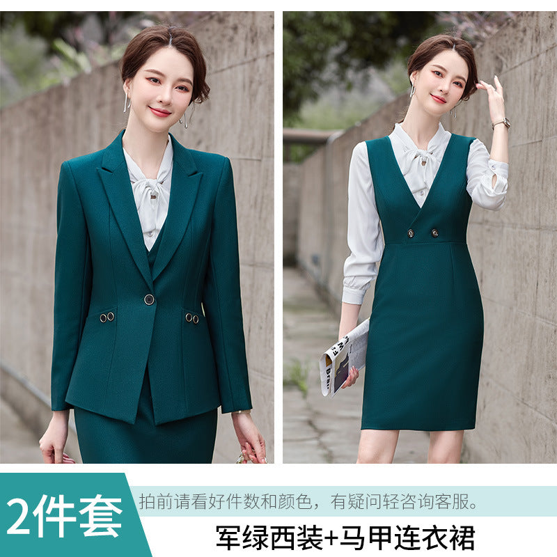 Amazon European and American Cross-Border Popular Commuter Foreign Trade Women's Blazer Professional Pants Dress Two-Piece Suit