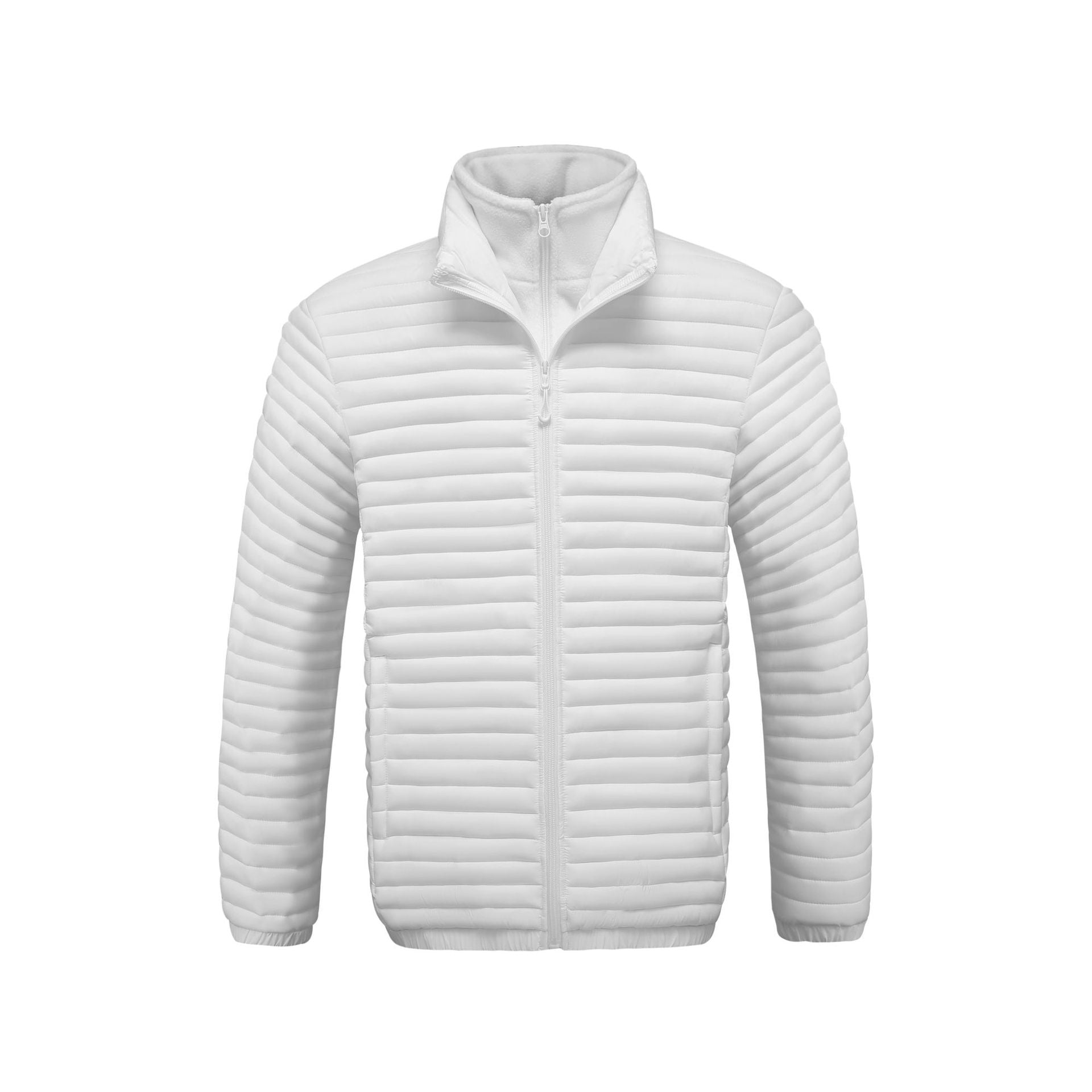 Cross-Border Trade 2025 Men's Stand-Up Collar Cotton Jacket in Various Colors, Faux Two-Piece Ribbed Cotton Coat, Men's Long-Sleeve Thickened Jacket