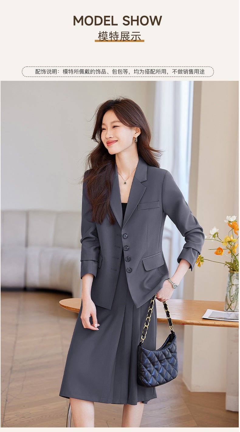Cross-Border Women's Blazer Formal Wear Women's Suit Professional Teaching and Art Exam Attire High-End College Student Interview Suit