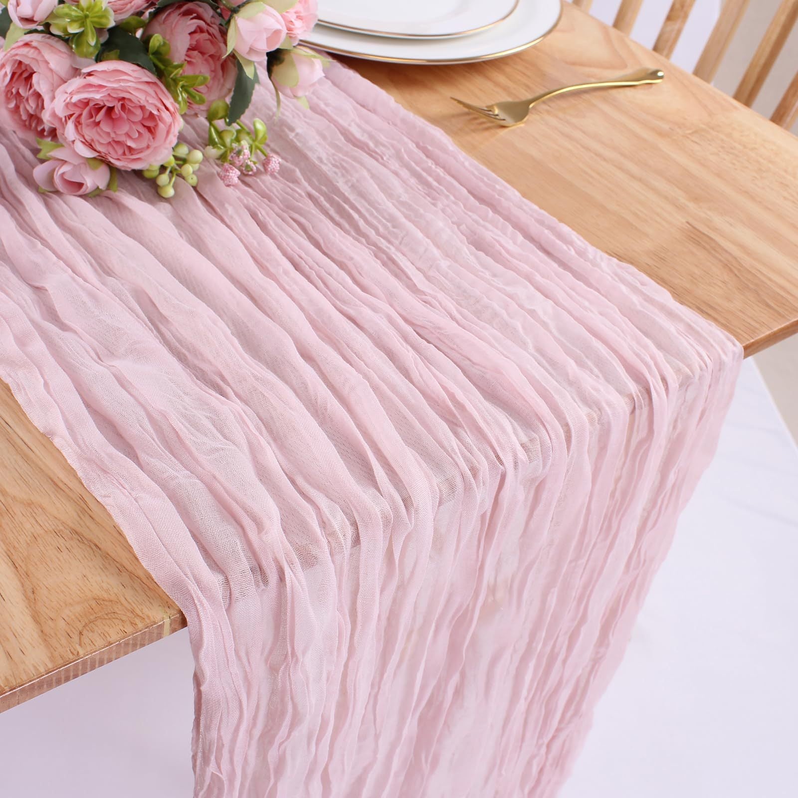Cross-border foreign trade wholesale Bali yarn wrinkled table flag twist table flag tablecloth wedding party decoration wrinkled table flag