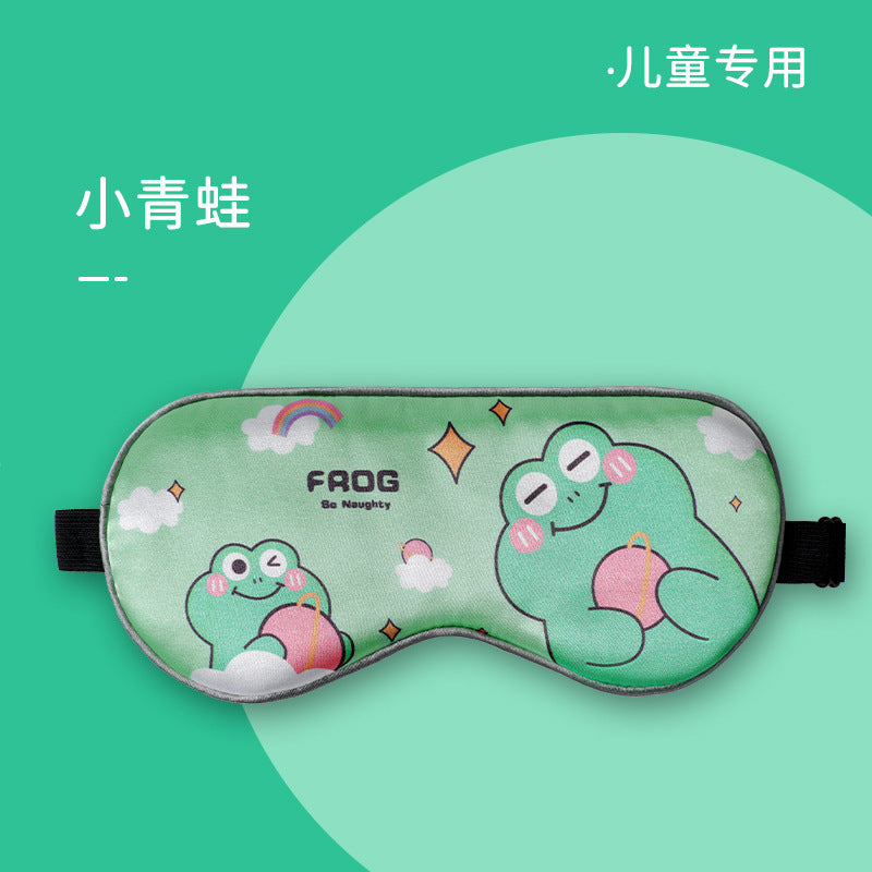 Double-Sided Imitation Silk Cartoon Children's Eye Mask, Customizable Patterns, Supports Cross-Border Export of Children's Eye Mask Customization