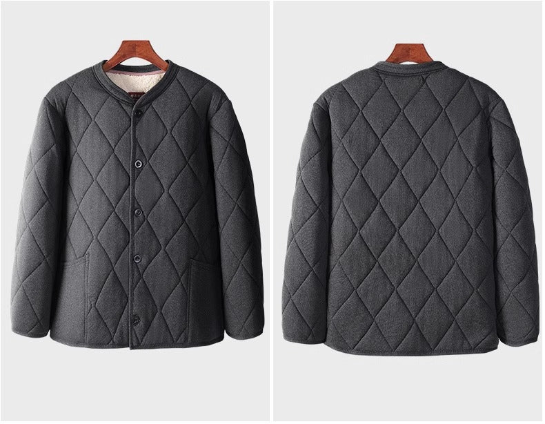 Old People's Cotton-padded Coat fleece-lined Thickened Dad's Cotton-padded Coat Grandpa Lamb Velvet Warm Cotton-padded Coat Home Loose Small Cotton-padded Coat