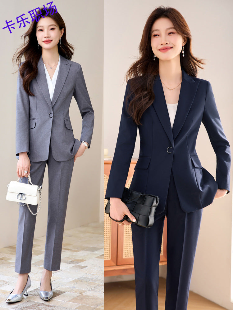 Suit suit Women's Spring and Autumn Business Dress Front Desk Reception Work Clothes Suit Interview Suit Sales Department Property Tooling