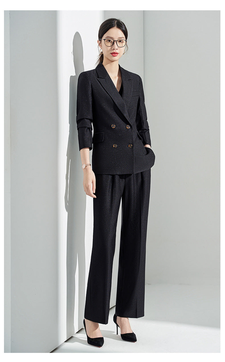 Blue Classy Professional Suit Suit for Women 2025 Spring & Fall New Style Workplace Formal Wear Elegant Work Clothing Three-Piece Suit
