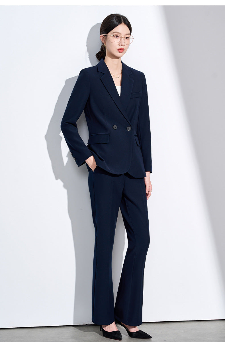 Blue Suit Suit for Women Spring & Fall New Style College Student Interview Classy Professional Formal Wear Small Suit Jacket Work Clothes