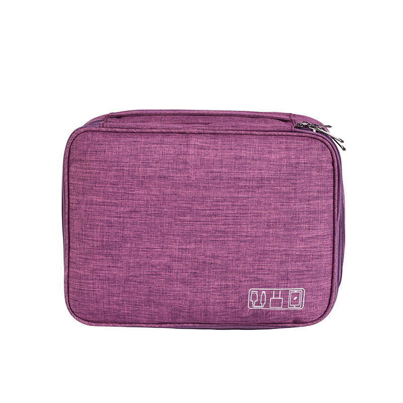 Oxford Cloth Data Cable Storage Bag, Cosmetics Travel Portable Handbag, Large Capacity Waterproof Portable Storage
