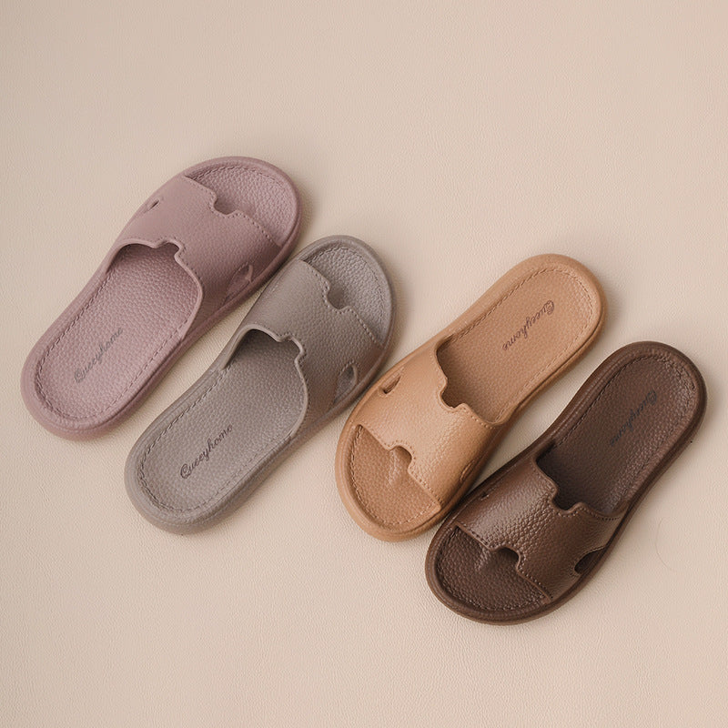Fashion Retro High-end Sense Leather Pattern EVA Outer Wear Sandals and Slippers Women's Home Non-slip Soft Bottom Slippers Women's Summer