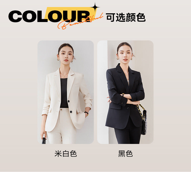 Cross-Border Off-White Blazer for Women, High-End Spring New Style Professional Suit, Fashionable and Elegant Formal Workwear