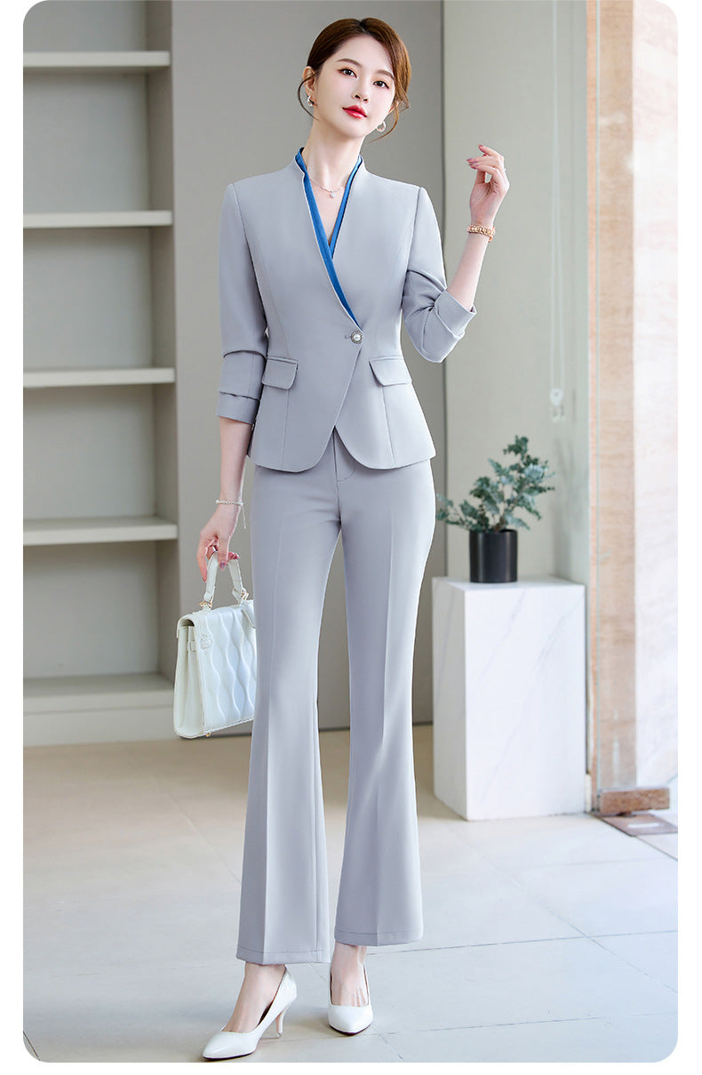 Cross-Border High-End Stewardess Uniforms, Hotel Front Desk Reception Work Clothes, Housekeeping Sales Department Sales Professional Attire Suits for Women