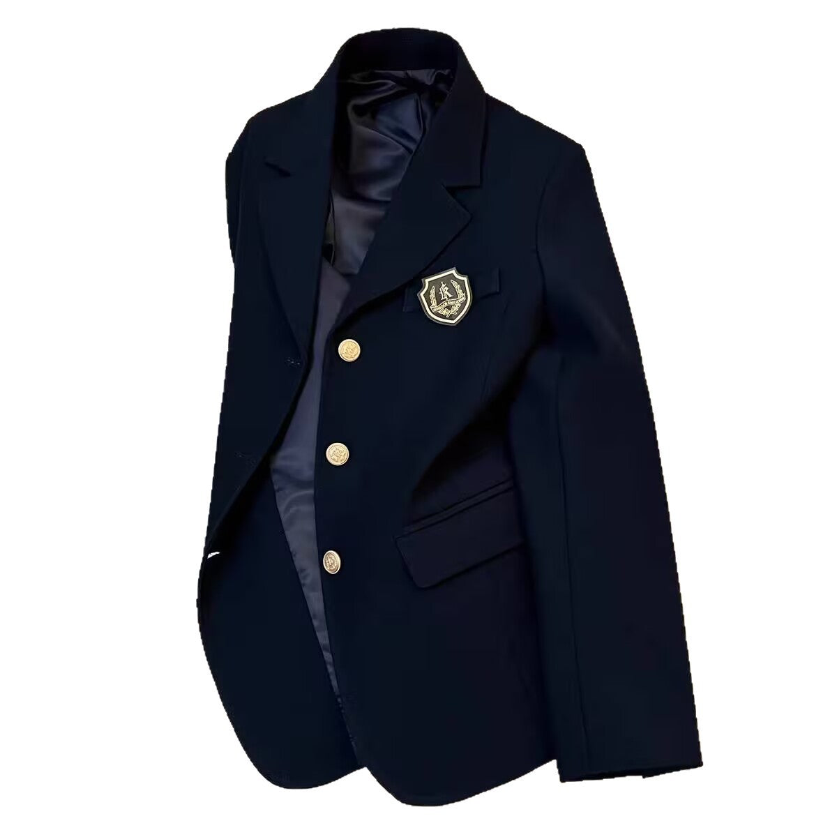 Women's Blazer 2026 Spring and Autumn New Japanese Style School Uniform Badge Burgundy Small Blazer Jacket for Women