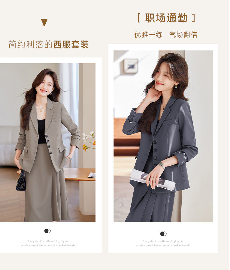 Cross-Border Women's Blazer Formal Wear Women's Suit Professional Teaching and Art Exam Attire High-End College Student Interview Suit