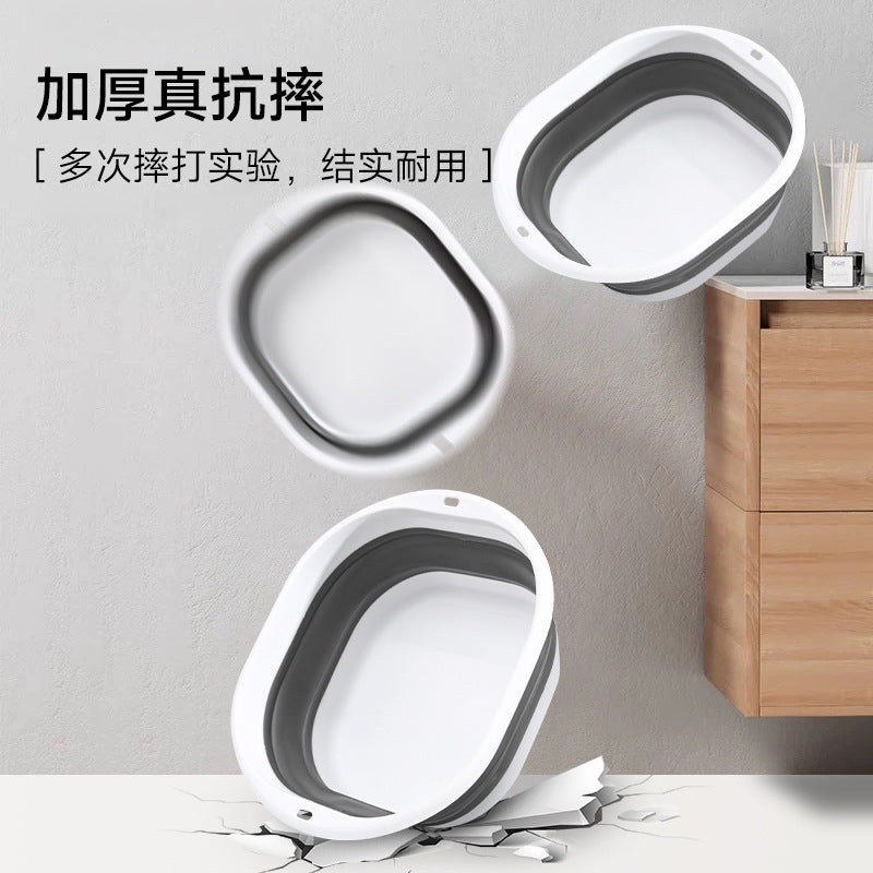 Folding Washbasin Bait Tray Fishing Gear Plastic Large Basin Square Basin Thickened Plastic Washbasin for Student Dormitory Use