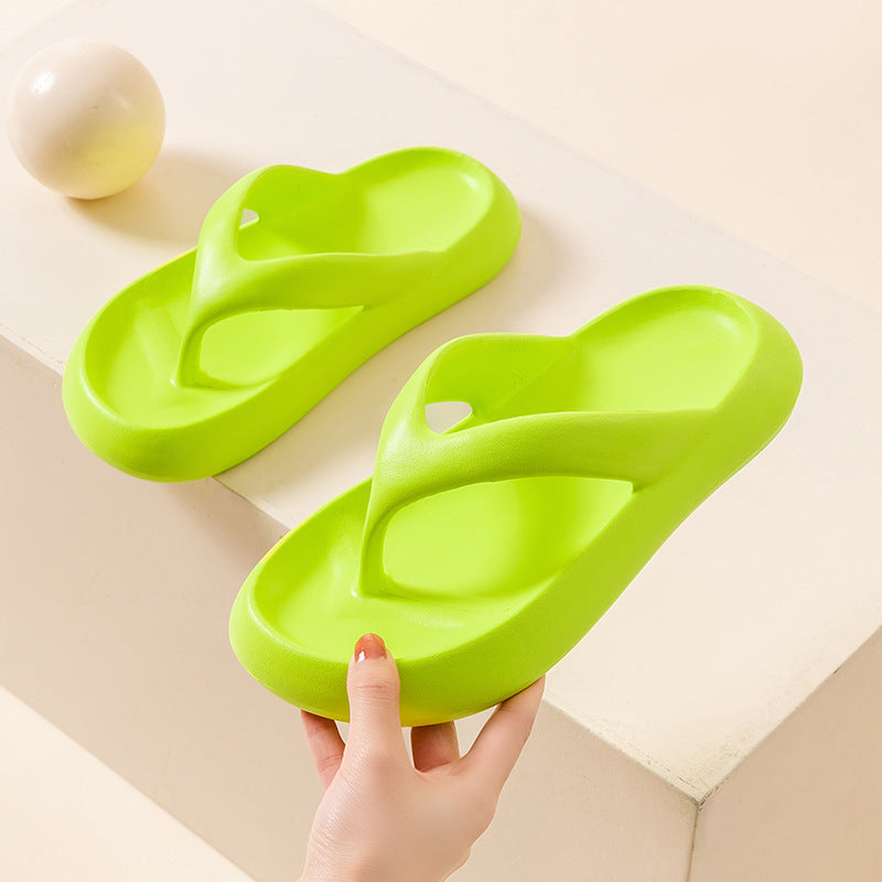 New Flip-flops Women's Summer Thick-soled Home Fashionable Silent Simple Flip-flops Outer Wear Beach Shoes Sandals