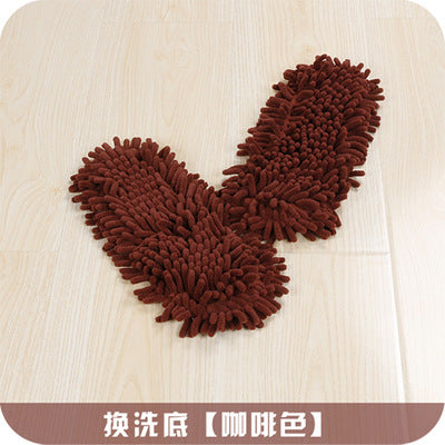 Chenille Lazy Supplies Removable and Washable Cleaning Winter Floor Slippers Floor Mopping and Cleaning Slippers Base 1 Pair