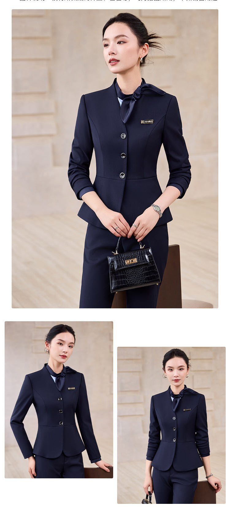Gray Suit Suit for Women 2025 New Spring & Fall High-End Business Attire Formal Hotel Front Desk Manager Work Clothes